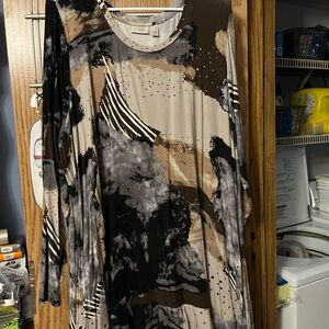 LOGO by Lori Goldstein Multicolor Abstract Top